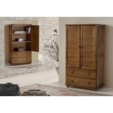 Imagem de ROUPEIRO MADEIRA MACICA 2 PORTAS E 2 GAVETAS MARCA TORNEADO MOVEIS SAO