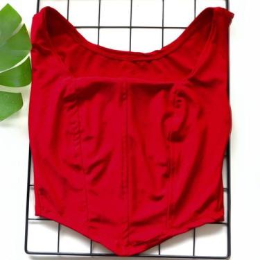Imagem de Cropped Top Estilo Corselet com Alças Basic - LUSH!, Vermelho, M