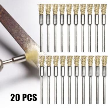 Imagem de 20x Escova Rotativa Tipo Pincel De Latão Para Micro Retifica - E-San
