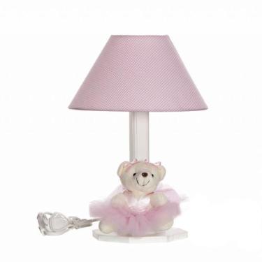 Imagem de Abajur Madeira Bailarina Pequena Rosa Quarto Bebê Infantil Menina - Po