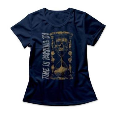 Imagem de Camiseta Feminina Time Is Passing By - Studio Geek, P, Azul marinho