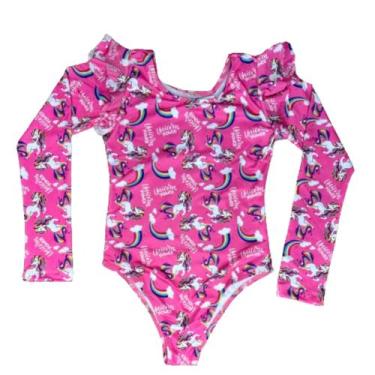 Imagem de Maiô Manga Longa Infantil Bebe Maio Menina Proteção Uv 50+ - Tubarão S