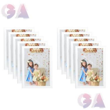 Imagem de Kit 10 Porta Diploma 21x30 A4 Moldura Branco Com Vidro Para Fotos e De