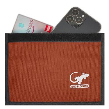 Imagem de GECKO TRAVEL TECH Faraday Bolsa de nylon laranja – bloqueador de sinal para celular, chave de carro, privacidade de dados (LARANJA - NYLON)