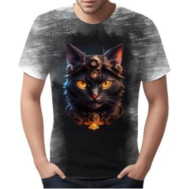 Imagem de Camiseta Camisa Estampada Steampunk Gato Face Tecnovapor 2 - Enjoy Sho
