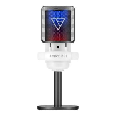 Imagem de Microfone Gamer Force One Hero, RGB, Botão De Mute, USB, Cardicóide ou