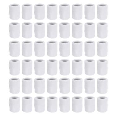 Imagem de PATIKIL Pulseiras esportivas, pacote com 48 faixas esportivas de algodão felpudo absorvente de pulso para tênis, basquete, malhar, correr, branca