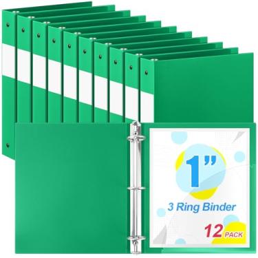 Imagem de Skyygemm 12 fichários de plástico com 3 anéis de 2,5 cm, flexível, 3 argolas, capacidade para papel de até 21,6 cm e 28 cm, fichário de folhas soltas para escola, escritório, casa, material escolar