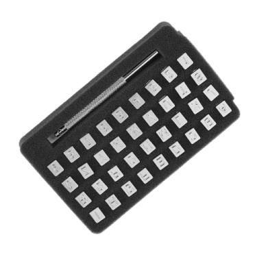 Imagem de Conjunto de carimbo de couro com letras e números de aço de 36 unidades, punho confortável, alfabeto e números completos, ferramenta de perfuração para artesanato em couro DIY, 6 (6 mm)