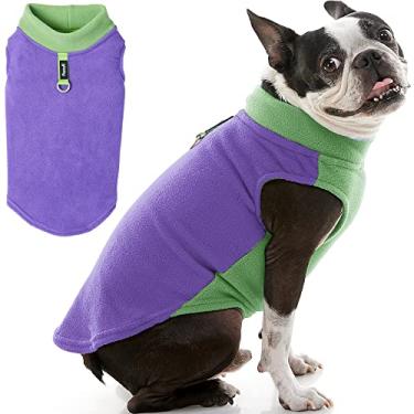Imagem de Gooby Suéter colete de lã meio elástico - roxo, GG - jaqueta pulôver quente com coleira em D - Casaco de inverno para cães pequenos - Roupas para clima frio para cães pequenos, meninos ou meninas