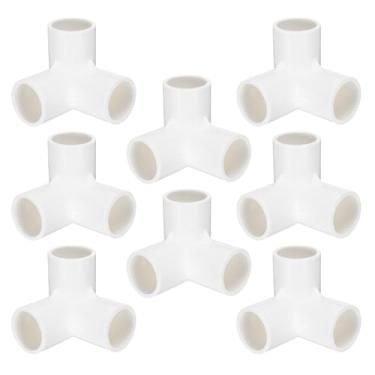 Imagem de HARFINGTON 8 peças de acessórios de tubo de PVC de 3 vias conector de tubo de cotovelo em T de 2,5 cm de grau de construção de móveis acoplamento de tubo de 90 graus acessórios de cotovelo para esgoto