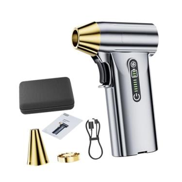 Imagem de XLWLLNJ Ventilador portátil de mão Mini soprador de ar potente para limpeza de teclado de computador, Prata