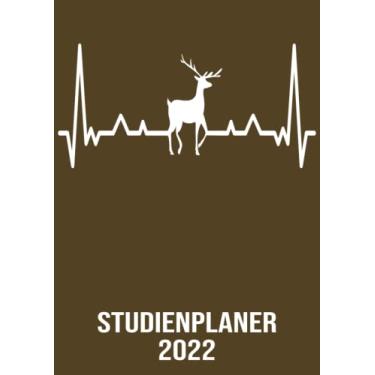 Imagem de Studienplaner 2022: DIN A4 Kalender von 01/2022 - 12/2022 1 Tag = 1 Seite mit großem Tageskalender und großartiger Übersicht. Monatsübersicht, ... Kalenderbuch / Herzschlag Hirsch Jäger