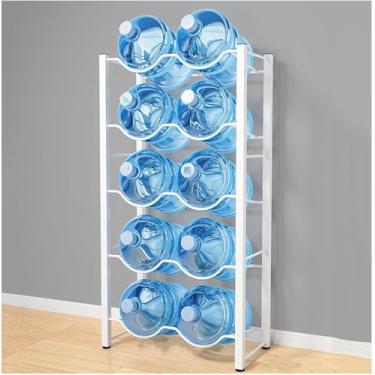 Imagem de Suporte de jarro de água de 5 galões, suporte de armazenamento de garrafa de água, organizador empilhável para armário de água, suporte de garrafa de refrigerador de água resistente, prateleira de