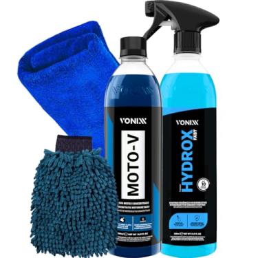 Imagem de Produto para limpeza detalhada automotiva Shampoo Desengraxante Moto-v + Selante ceramico Hydrox 500 ml Vonixx