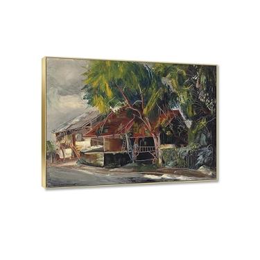 Imagem de Moldura dourada - arte de parede famosa em tela - Boris Dmitrievich Grigoriev Reproduções de pintura a óleo Giclee Impressão em tela de arte de parede - pôster 'savoie superior' impressão de imagens