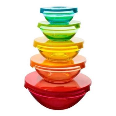 Imagem de Conjunto de Potes e Tampas Coloridas 5 Peças - Casambiente
