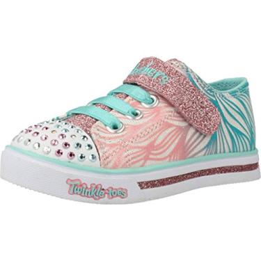 Imagem de Skechers Tênis infantil Twinkle Toes Sparkle Glitz, Branco/menta, 5 Toddler