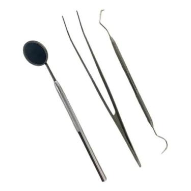Imagem de Kit Clínico Odontológico Pinça Clinica Espelho E Sonda - Shopraro