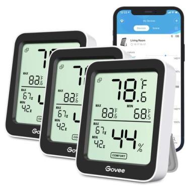 Imagem de Termômetro e Higrômetro Govee Indoor Bluetooth - Pacote com 3 Unidades