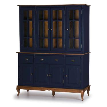 Imagem de Cristaleira Arca e Oratório 8 Portas 3 Gavetas 60806 Hannover Linz Móveis - Azul Petróleo/Imbuia