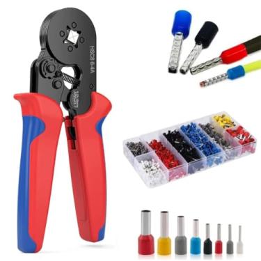 Imagem de Alicate Crimpar Kit 1200 Peças - Prensa Terminal Ilhos Tubulares 0,25mm² Até 10mm² - Ferramenta Crimpador Profissional - Reparo Elétrico Antiderrapante Catraca Ajustável Cabo Ergonômico Linha Premium