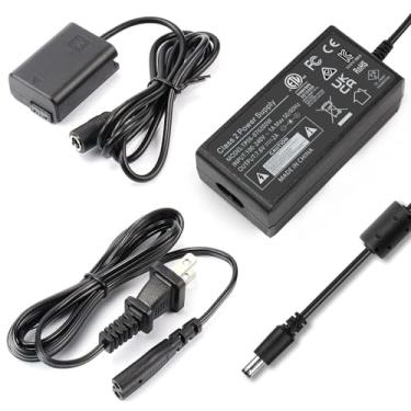 Imagem de F1TP Adaptador de fonte de alimentação CA PW20 NP-FW50 kit de acoplador de bateria falsa para Sony ZV-E10, Alpha A6500 A6400 A6300 A6100 A6000 A5100 A5000 A7II A7SII A7RII A7 A7S A7R RX10 II III