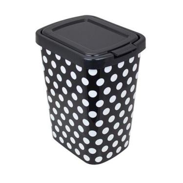 Imagem de Lixeira Cesto 9 Litros Automática Click Bolinha VERMELHA/PRETA Pia Coz