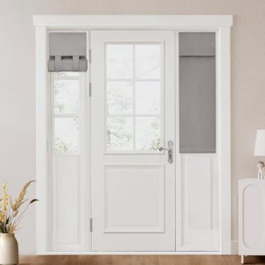 Imagem de Cortinas de porta francesas 100% blackout texturizadas de linho cortinas de janela de porta com isolamento térmico cortinas com a mesma cor e textura em ambos os lados para qualquer cômodo L30 x C 101