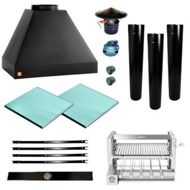 Imagem de Churrasqueira Makeer Preta 3 Dutos Elevatório 2575 M