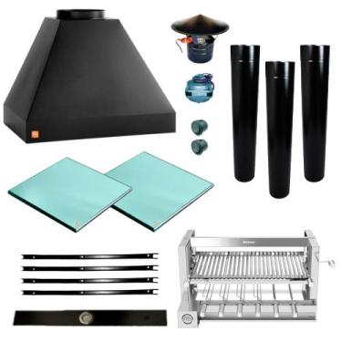Imagem de Churrasqueira Makeer Preta 3 Dutos Elevatório 2577 G