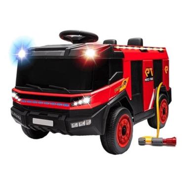 Imagem de Carrinho Caminhão Elétrico Infantil De Bombeiro 12V Vermelho