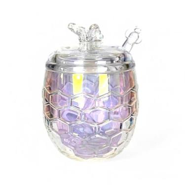 Imagem de  Meleira Bee De Vidro Com Tampa E Colher Transparente 230ml   - Hauskr