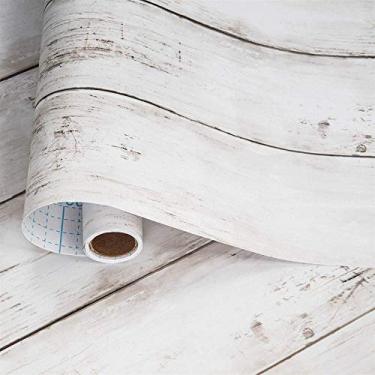 Imagem de Decoroom Papel de parede de madeira branca cinza Peel and Stick papel de parede de grão cinza 45 cm x 599 cm autoadesivo fácil de aplicar