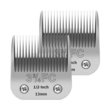 Imagem de Lâminas de cerâmica removíveis 3-3/4FC para cães de estimação, compatíveis com cortadores Andis, Oster A5, Wahl KM10, comprimento de corte 13 mm - 2 peças