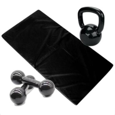 Imagem de Kit Aeróbico Em Casa Colchonete + Halter 2 + Kettlebell - Infinity