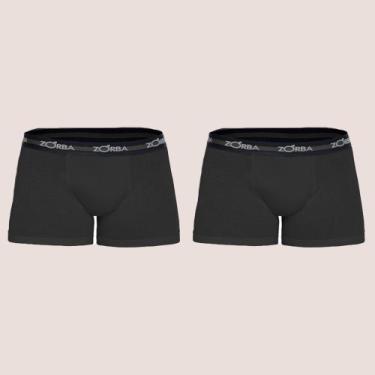 Imagem de Kit Com 2 Cuecas Boxer Sem Costura Algodão Confortável Zorba, Preto, G