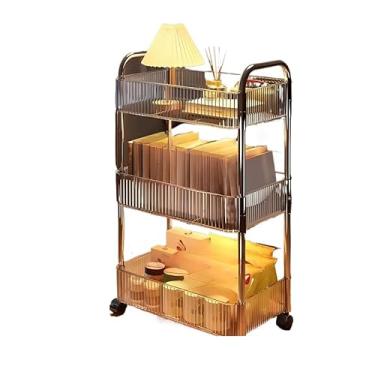 Imagem de Carrinho Mesa Organizador multiuso Auxiliar 3 Andares de Bandeja para Maquiagem Estética Salão Porta Objetos