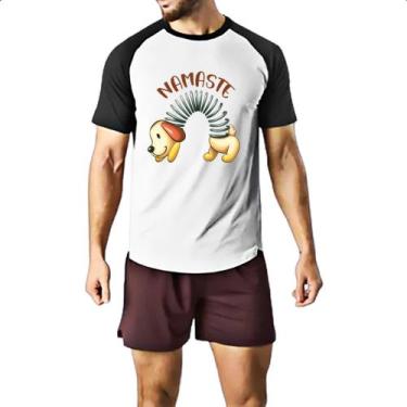 Imagem de Camiseta Raglan Cachorro Mola Namaste - Alearts, G