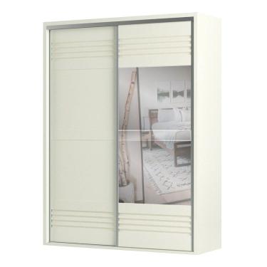 Imagem de Guarda Roupa Solteiro Com Espelho 179cm 2 Portas 100% Mdf Tw601e Off White - Dalla Costa