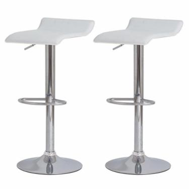 Imagem de Kit 2 Banquetas Altas Estofadas p/Cozinha Americana branca