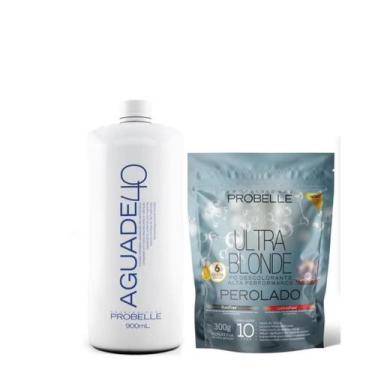 Imagem de Kit Pó Descolorante Perolado Stand Pouch Ultra 300 G + Agua Oxigenada 