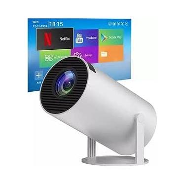 Imagem de Mini Projetor Portatil 5g Wifi 6 Bluetooth 5.0 Android 11 HY300 Projetor 4K 1080 Full HD Suporte 8000 Lumens Para Celular LED Auto Correção Horizontal 180° Premium