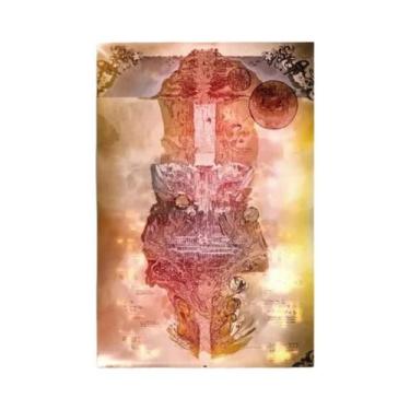 Imagem de Feito Em Abyss Anime Mapa Poster Canvas Wall Art Sala De Estar Decoraç