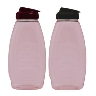 Imagem de 2 Garrafas Geladeira Canoa Jarra Água Suco Tampa Higiênica 1,5 Litro (Bordô)