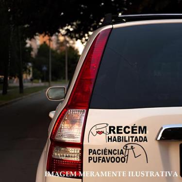 Imagem de Adesivo para Carro Recém Habilitada - Lojinha da Luc Adesivos
