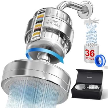 Imagem de HISBO Conjunto De Chuveiro Luxo Com Filtro Alto Rendimento - Avançado 36 Estágios E 3 Filtros Para Água Dura, Remove Cloro, Flúor, Metais Infusão Vitamina Cea