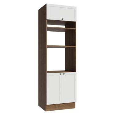 Imagem de Torre Quente 70 cm 3 Portas Rustic/Branco Vik Madesa, Rustic/Branco