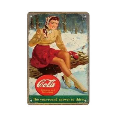 Imagem de Placa De Parede De Lata De Metal Para Refrigerantes Vintage Cola Para 
