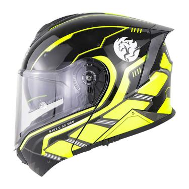 Imagem de Capacete De Moto Flip Up Capacete De Motocicleta Modular Aprovado Pela Ece/Dot Para Homens E Mulheres Adultos Com Viseira Dupla Capacete Flip Up Quatro Estações, B, M=55~56cm